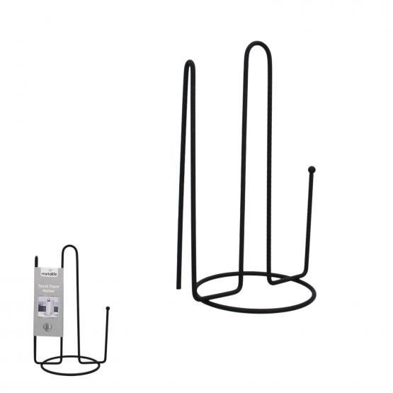 STOJAK NA RĘCZNIK PAPIEROWY METALOWY CZARNY 