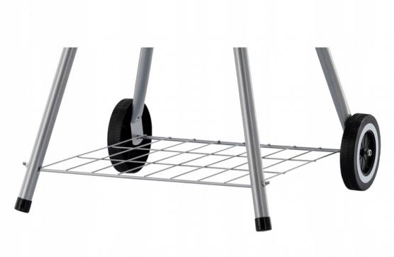 GRILL WĘGLOWY KULISTY Z POKRYWĄ, POPIELNIKIEM  I KÓŁKAMI 66 x 57 x 85 CM 