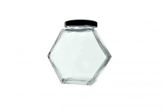 SŁOICZEK SZEŚCIOKĄTNY Z ZAKRĘTKĄ 180 ML DISPLAY=12szt 