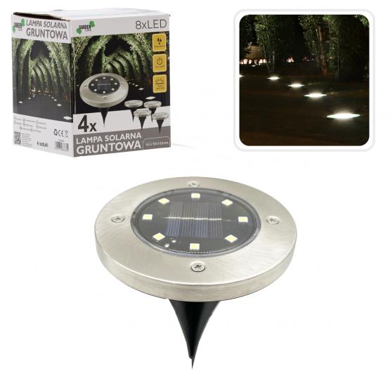 KPL.4 LAMPEK SOLARNYCH GRUNTOWYCH SREBRNYCH 11,5 X 11,5 X 2,3 CM *6655