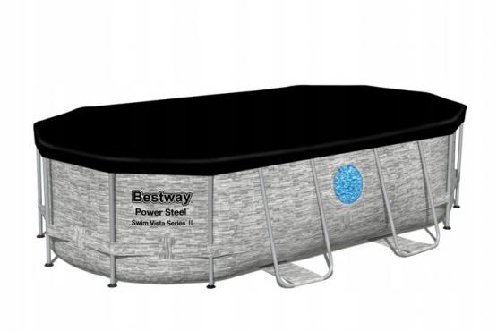 BASEN STELAŻOWY OWALNY RATTAN  4,88 x 3,05 x 1,07 M (BASEN, FILTR PIASKOWY, DRABINKA, POKRYWA, DOZOWNIK) 