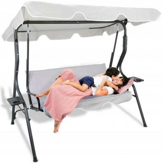 HUŚTAWKA OGRODOWA 170 x 110 x 153 cm SZARA