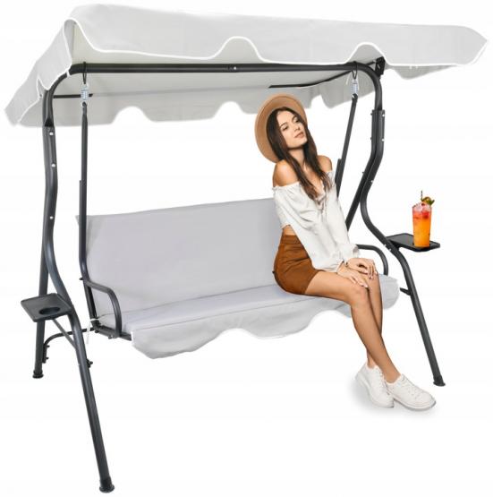 HUŚTAWKA OGRODOWA 170 x 110 x 153 cm SZARA