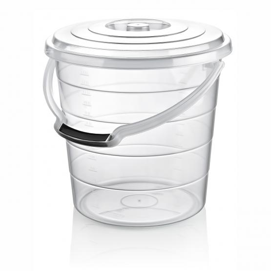WIADRO TRANSPARENTNE Z POKRYWĄ 15L