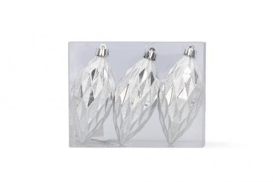 KPL. 3 PODŁUŻNYCH BOMBEK 10 CM CZERWONY/ZŁOTY/SREBRNY 