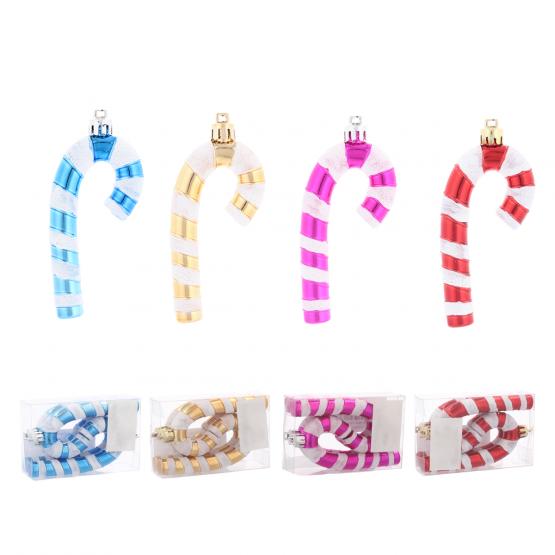 KPL. 4 OZDÓB CHOINKOWYCH 9 CM CUKIERKOWA LASKA 