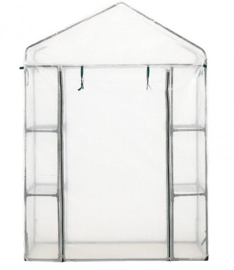 SZKLARNIA OGRODOWA Z PÓŁKAMI BIAŁA 140 x 73 x 200 CM 4 półki