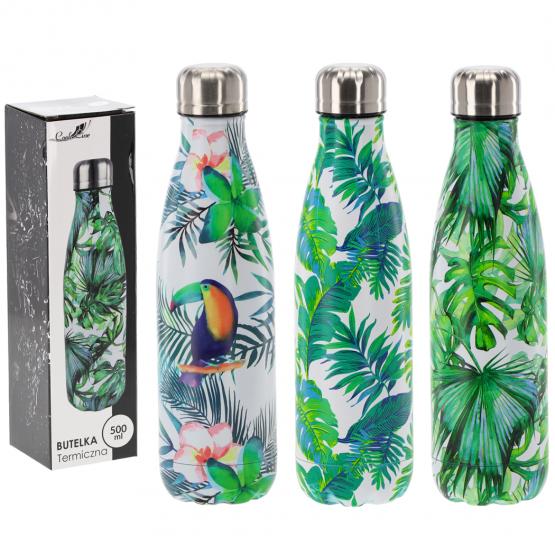 BUTELKA TERMICZNA NA WODĘ 500 ML TROPICO MIX WZORÓW