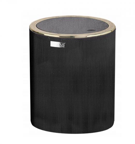 ZESTAW ŁAZIENKOWY OKRĄGŁY 5 ELEM. CZARNY / ZŁOTY