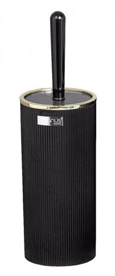 ZESTAW ŁAZIENKOWY OKRĄGŁY 5 ELEM. CZARNY / ZŁOTY