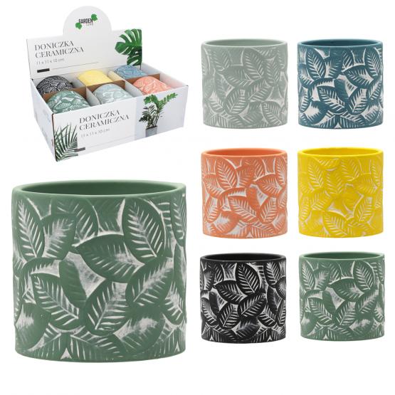 KOMPLET 6 DONICZEK CERAMICZNYCH 11 x 11 x 10cm MIX WZORÓW