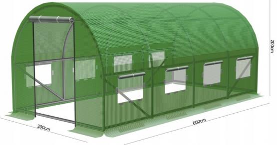 Tunel foliowy ogrodowy UV-4 6x3x2m 18m2