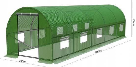 TUNEL OGRODOWY FOLIOWY SZKLARNIA FOLIAK 8x3m 24m2