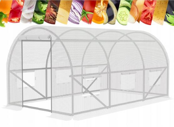 TUNEL OGRODOWY FOLIOWY SZKLARNIA 2,5x4m BIAŁY 10m2