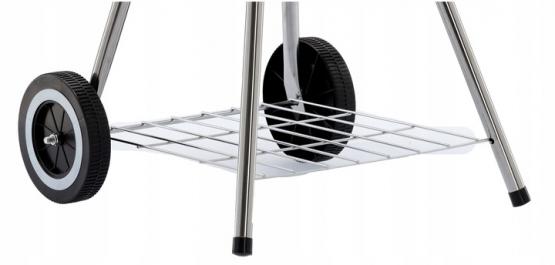 GRILL WĘGLOWY KULISTY Z POKRYWĄ I KÓŁKAMI 46 x 44 x 71 CM