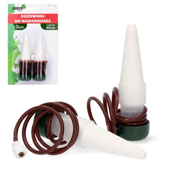 Komplet 2 dozowników do nawadniania z wężem 80 cm