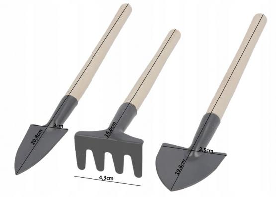 ZESTAW NARZĘDZI OGRODOWYCH ( KIELNIA, TRANSPLANTER, GRABKI ) 