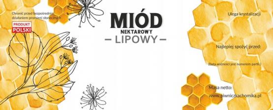 KPL. 100 ETYKIET MIÓD NEKTAROWY LIPOWY 154 x 60 MM