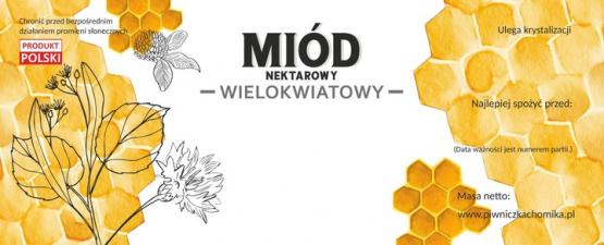 KPL. 100 ETYKIET MIÓD NEKTAROWY WIELOKWIATOWY 154 x 60 MM