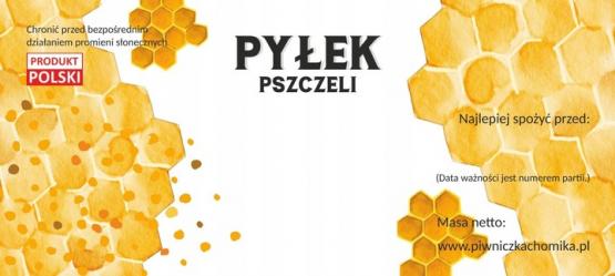 KPL. 100 ETYKIET PYŁEK PSZCZELI 116 x 50 MM