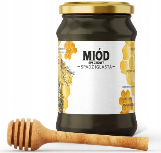 KPL. 100 ETYKIET MIÓD SPADZIOWY - SPADŹ IGLASTA 116 x 50 MM