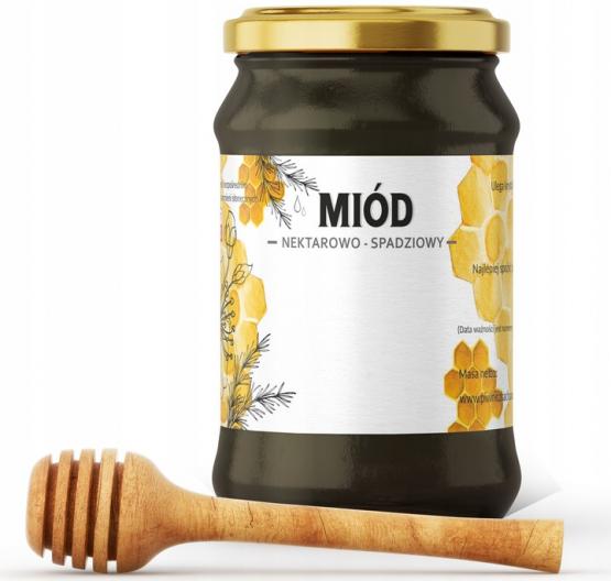 KPL. 100 ETYKIET MIÓD NEKTAROWO-SPADZIOWY 116 x 50 MM