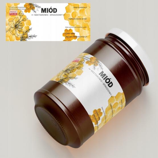 KPL. 100 ETYKIET MIÓD NEKTAROWO-SPADZIOWY 116 x 50 MM