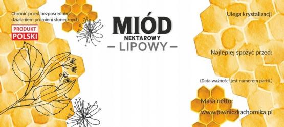 KPL. 100 ETYKIET MIÓD NEKTAROWY LIPOWY 116 x 50 MM