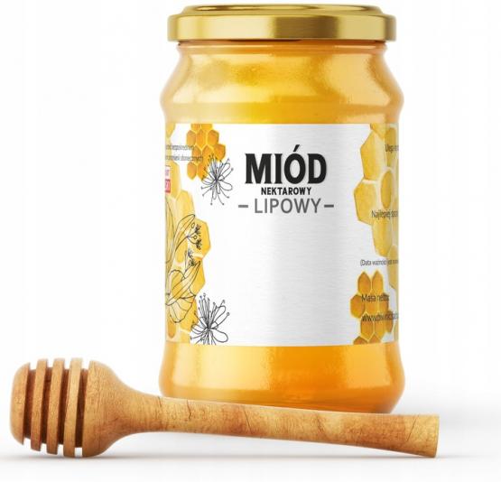 KPL. 100 ETYKIET MIÓD NEKTAROWY LIPOWY 116 x 50 MM