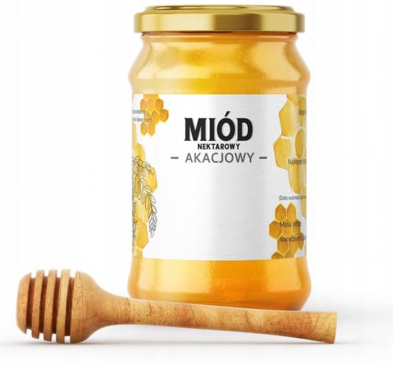 KPL. 100 ETYKIET MIÓD NEKTAROWY AKACJOWY 116 x 50 MM