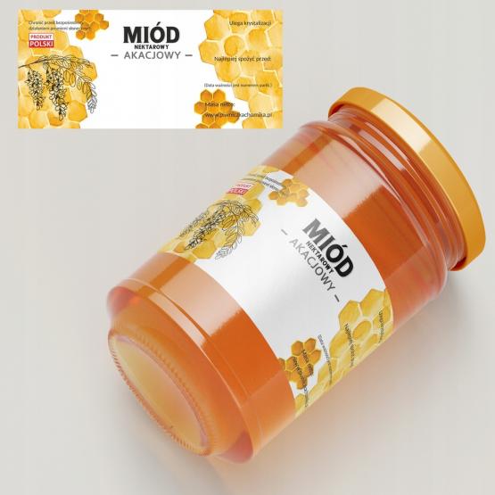 KPL. 100 ETYKIET MIÓD NEKTAROWY AKACJOWY 116 x 50 MM