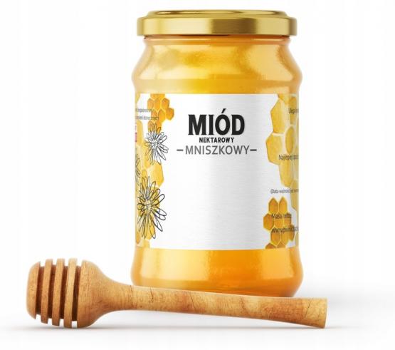 KPL. 100 ETYKIET MIÓD NEKTAROWY MNISZKOWY 116 x 50 MM