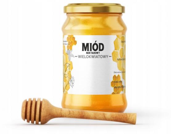 KPL. 100 ETYKIET MIÓD NEKTAROWY WIELOKWIATOWY 116 x 50 MM 
