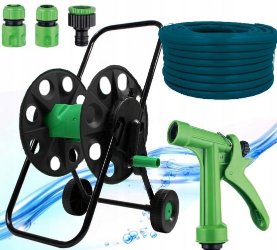 ZESTAW WÓZEK WĄŻ OGRODOWY 1/2 30M 4-WARSTWOWY