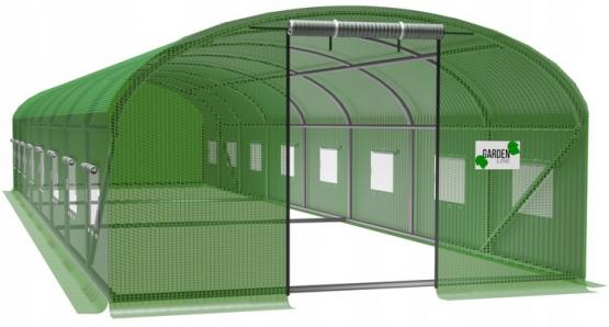 TUNEL FOLIOWY OGRODOWY 8 SEGMENTOWY ZIELONY 10 x 4 x 2 M 