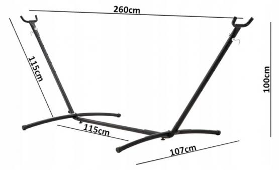 STELAŻ POD HAMAK 260x107x100 cm METALOWY