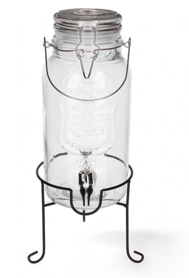 SŁÓJ Z KRANIKIEM 4 L Z POKRYWĄ SZKLANĄ NA PODSTAWCE 