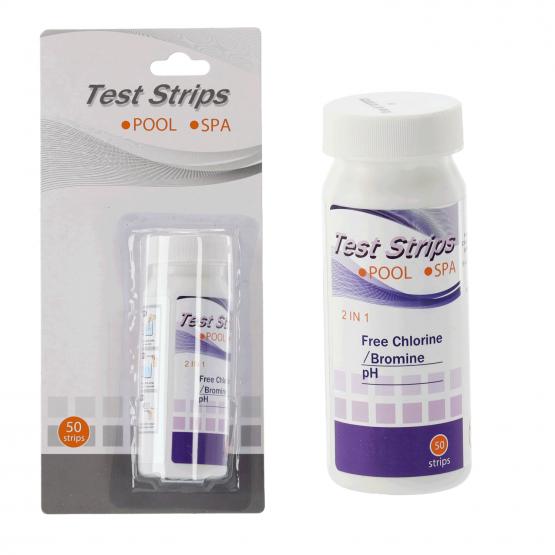 TESTER DO BASENU W PASKACH 2W1: PH, WOLNY CHLOR (50 PASKÓW) 