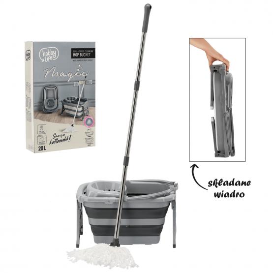 SKŁADANE WIADRO Z WYCISKACZEM Z MOPEM