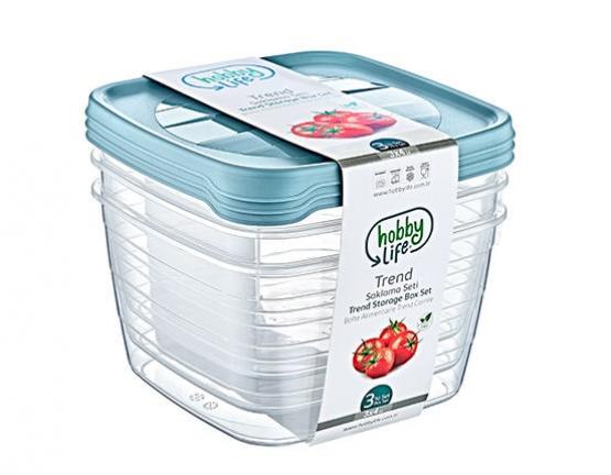 KPL. 3 POJEMNIKÓW PROSTOKĄTNYCH GŁĘBOKICH TREND BOX 4L 