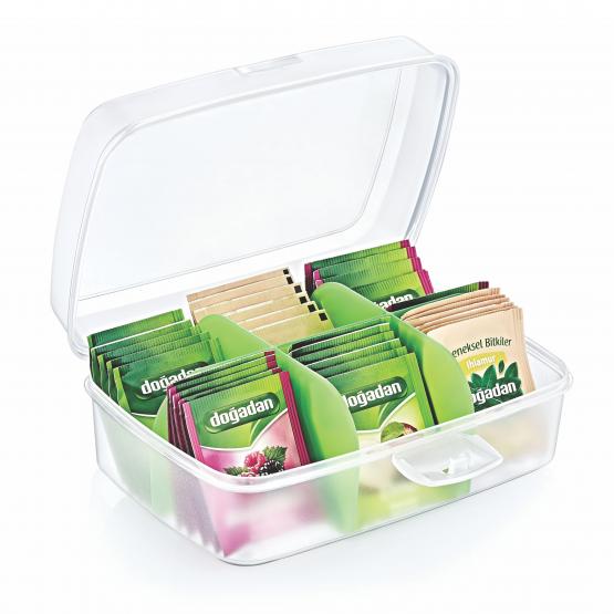 POJEMNIK PROSTOKĄTNY NA HERBATĘ DZIELONY 2L