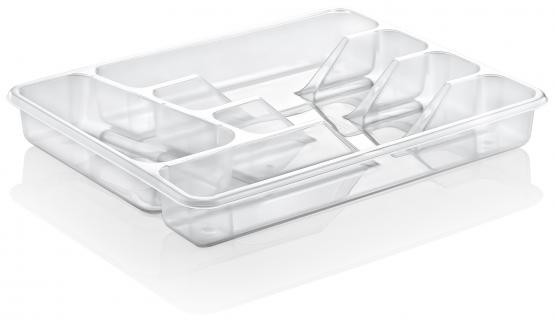 MAŁY WKŁAD DO SZUFLADY NA SZTUĆCE TRANSPARENTNY 27,5x34x4,5CM