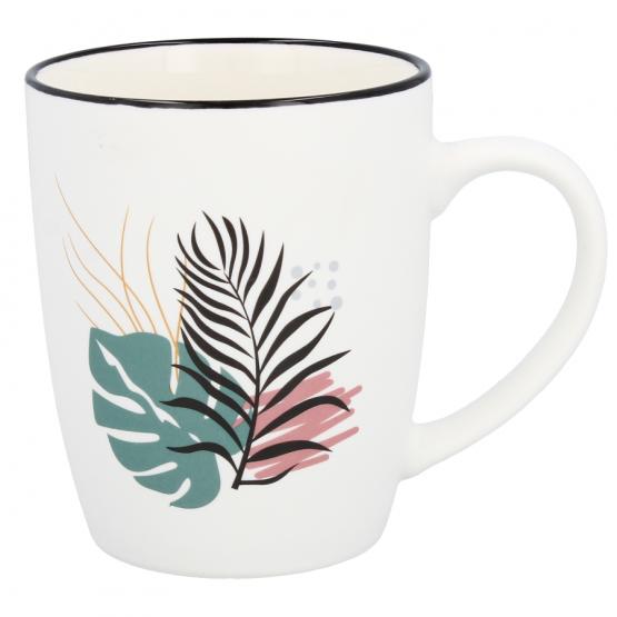 KUBEK PORCELANOWY LIŚCIE 365ML MIX WZORÓW