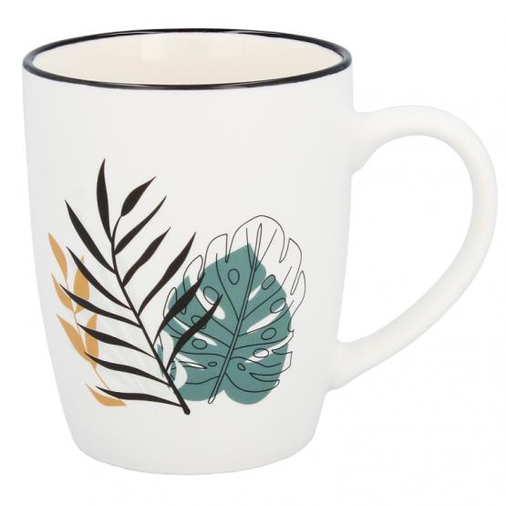 KUBEK PORCELANOWY LIŚCIE 365ML MIX WZORÓW