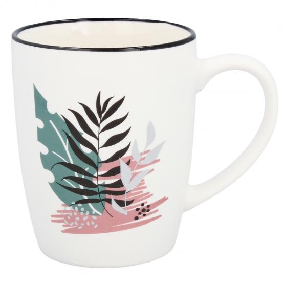 KUBEK PORCELANOWY LIŚCIE 365ML MIX WZORÓW