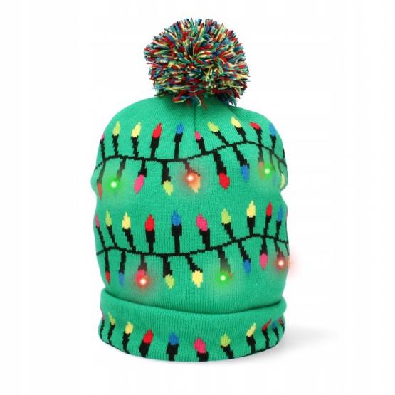 CZAPKA ŚWIĄTECZNA LED - MIX WZORÓW 