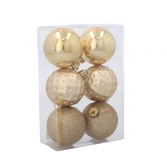 KPL. 6 BOMBEK 6 CM CZERWONY/ZŁOTY/SREBRNY