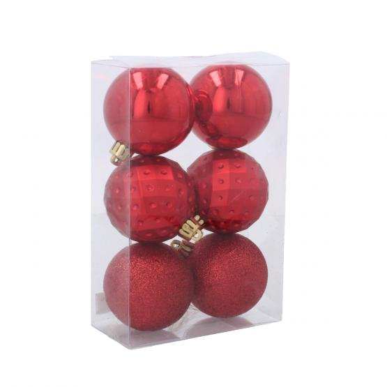 KPL. 6 BOMBEK 6 CM CZERWONY/ZŁOTY/SREBRNY