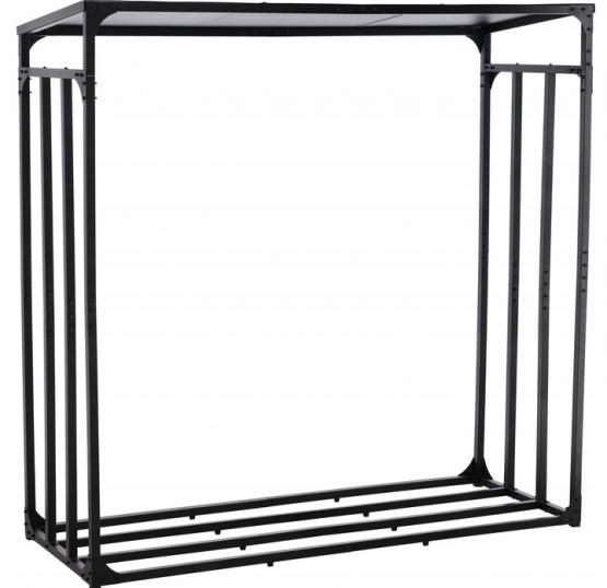 STOJAK METALOWY Z DASZKIEM NA DREWNO OPAŁOWE 185 cm x 70 cm x 185 cm