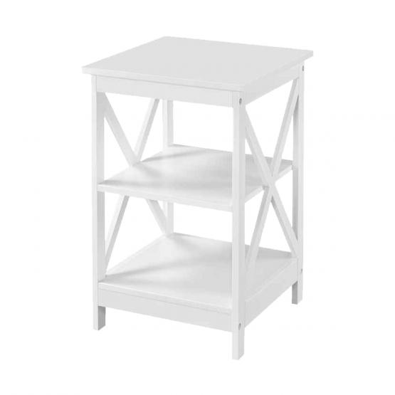 REGAŁ Z DWOMA PÓŁKAMI BIAŁY 40x40x61 CM